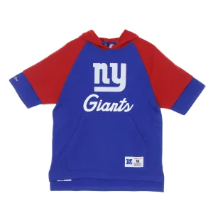 MITCHELL & NESS Felpa Cappuccio Manica Corta Uomo Nfl Fleece Hoodie Neygia Royal Blue da uomo