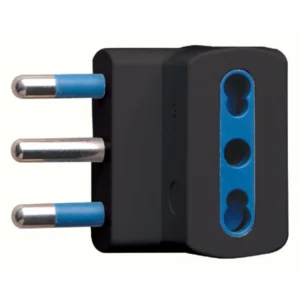 ADATTATORE SPINA 16A 2P+T 3 PRESE BIPASSO 10/16A IMQ NERO