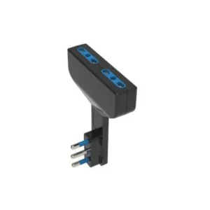ADATTATORE ULTRAPIATTO SPINA 16A, 2 PRESE 10/16A 250V NERO