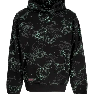 DOLLY NOIRE Felpa Cappuccio Uomo Rayquaza Pattern Hoodie Black da uomo